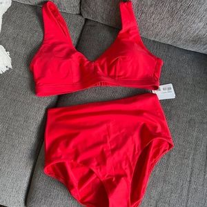 Lululemon Waterside V Swim Top and Waterside High-Waist Swim Bottom